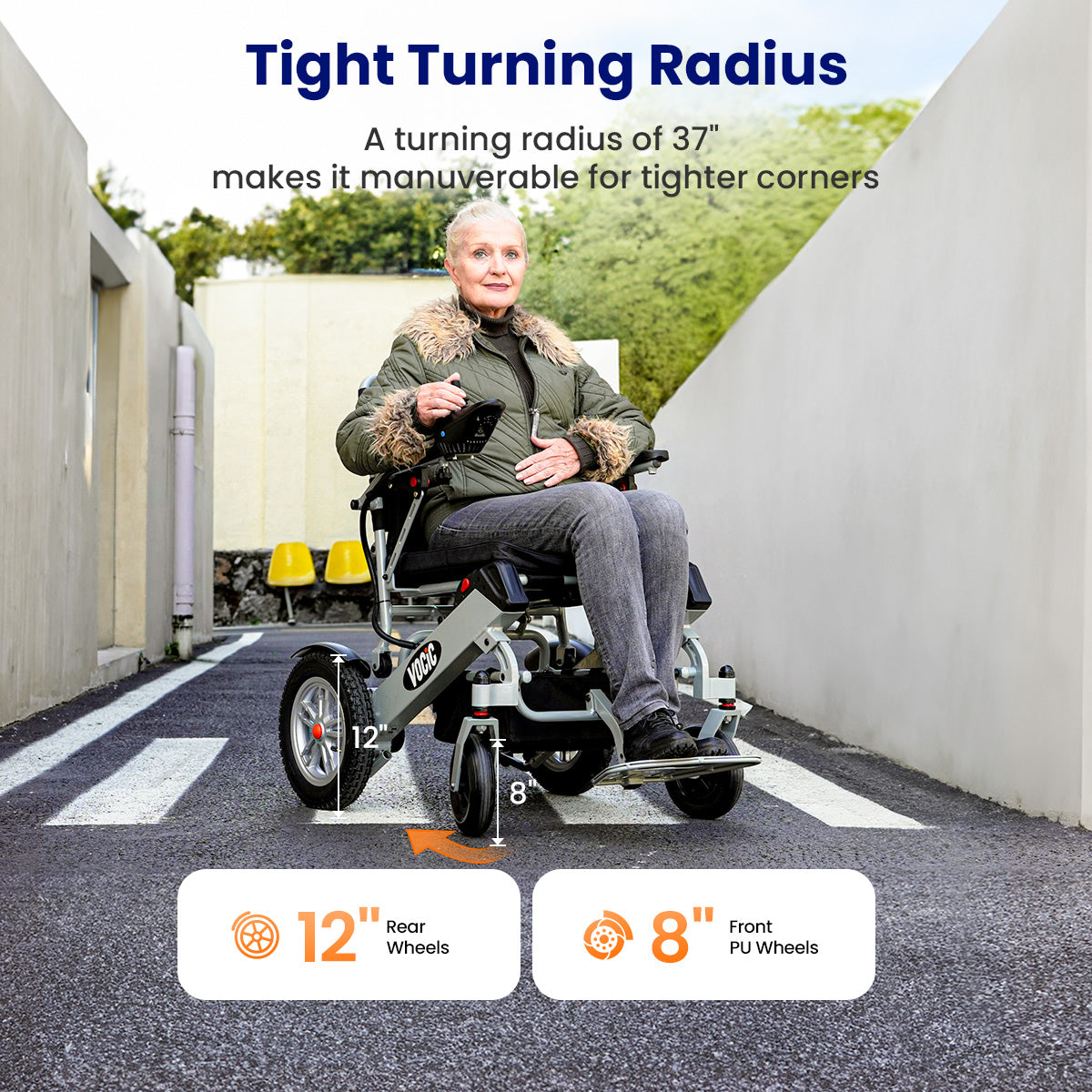 Used VOCIC V62 Foldable Dual-batteries Power Wheelchair