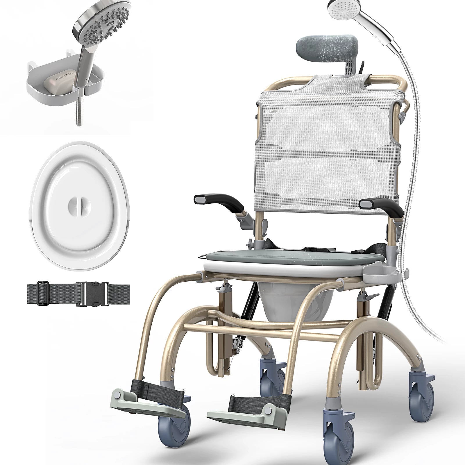 VOCIC Reclining Shower Chair with Wheels