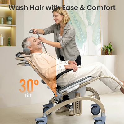 VOCIC Reclining Shower Chair with Wheels