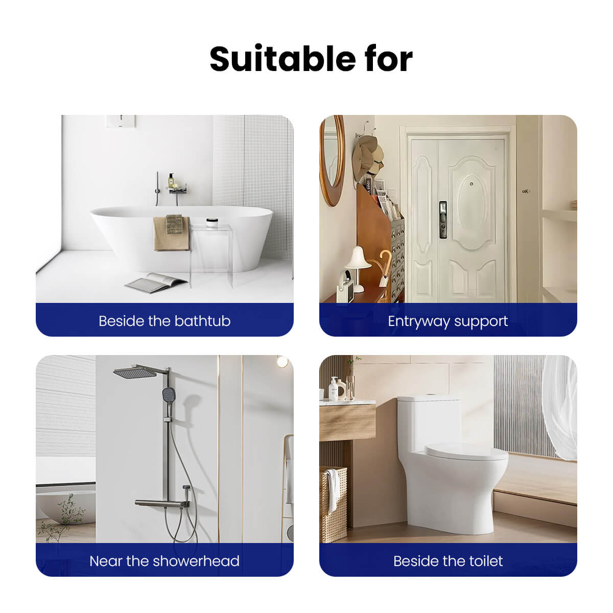 VOCIC YF61 Heavy Duty Bathroom Grab Bars For Shower
