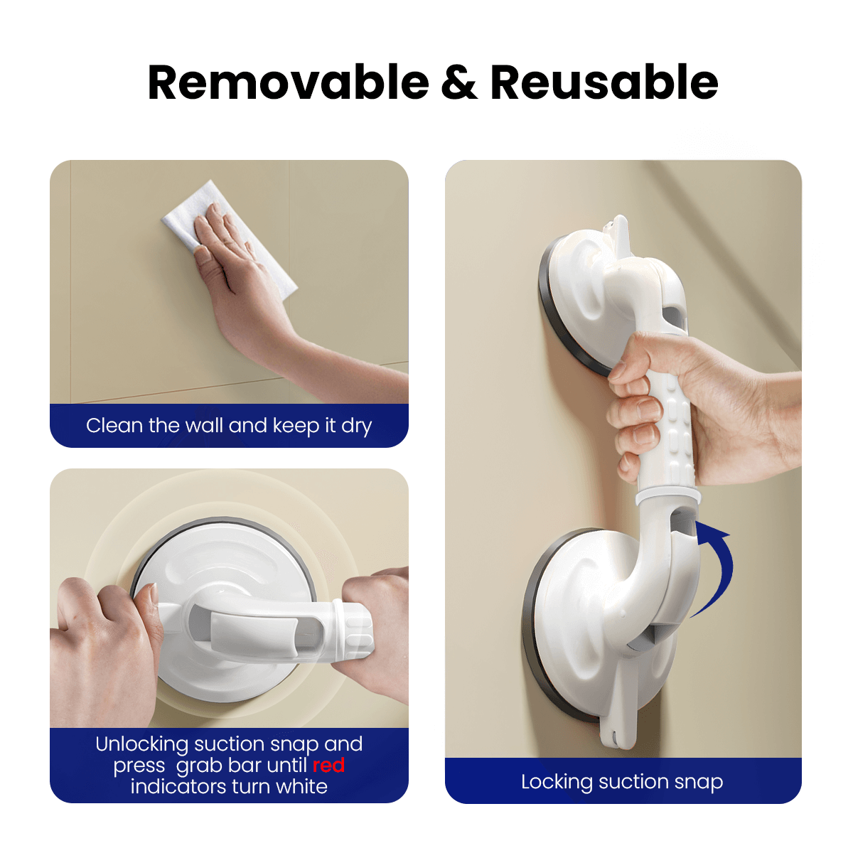 VOCIC YF61 Heavy Duty Bathroom Grab Bars For Shower