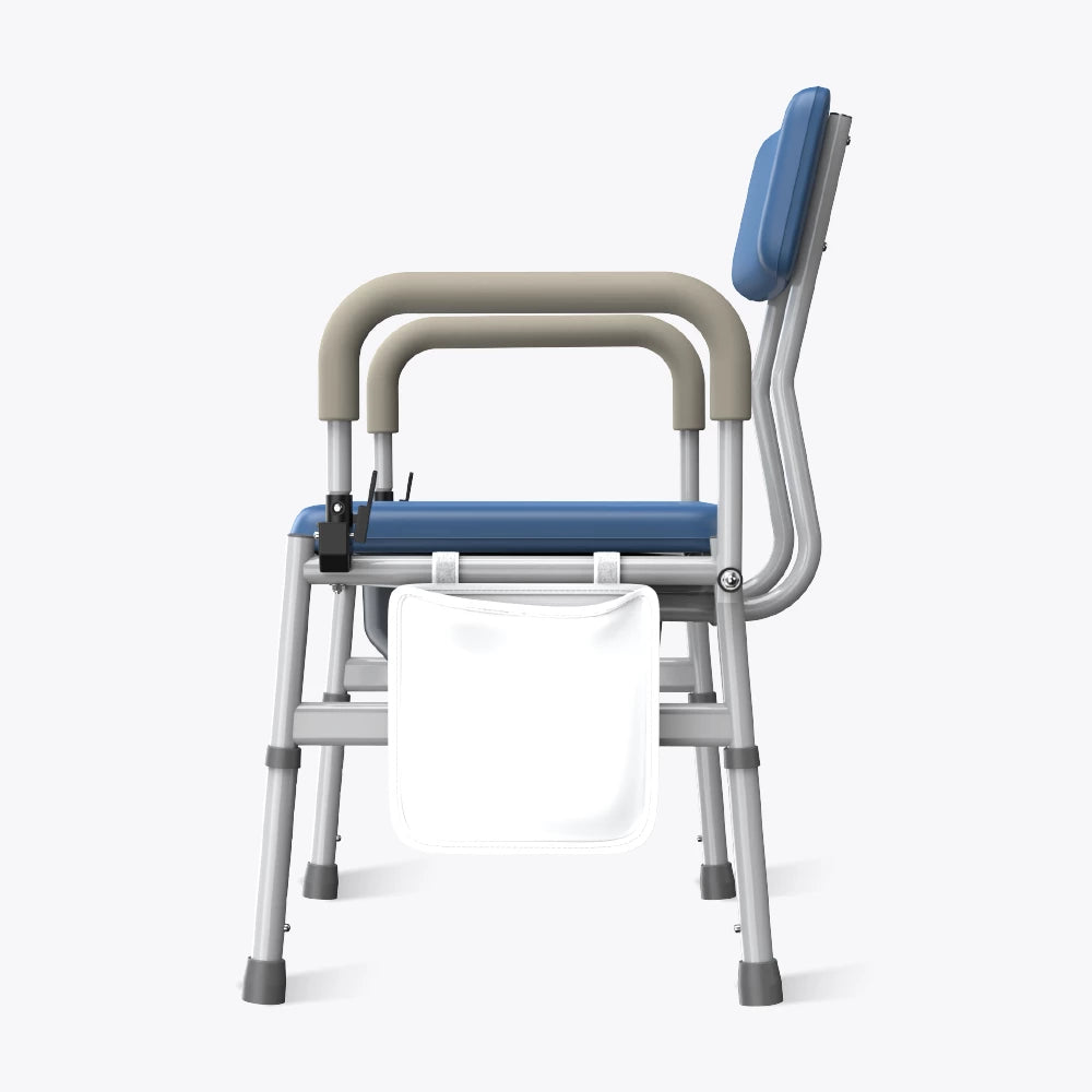 VOCIC 3-in-1 Rolling Bedside Commode Chair for Seniors & Home Care, YR11