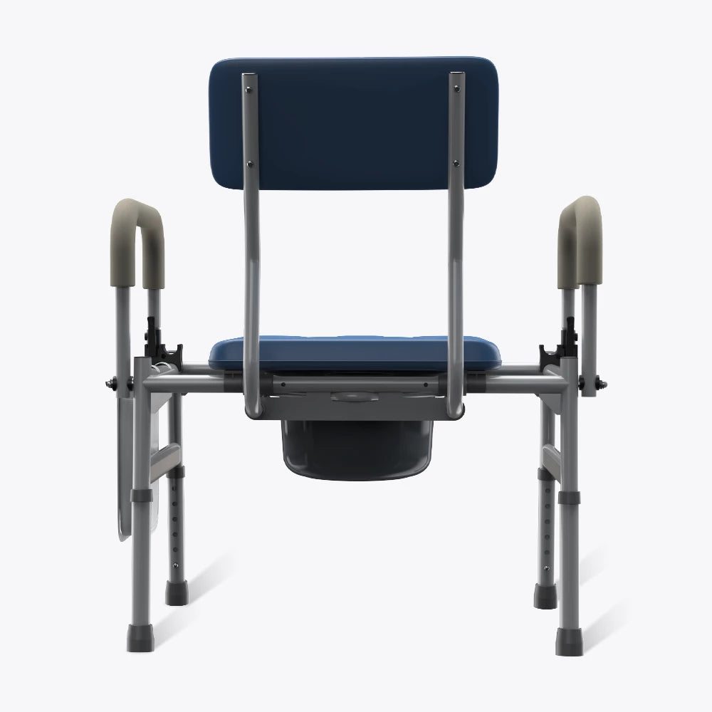 VOCIC 3-in-1 Rolling Bedside Commode Chair for Seniors & Home Care, YR11