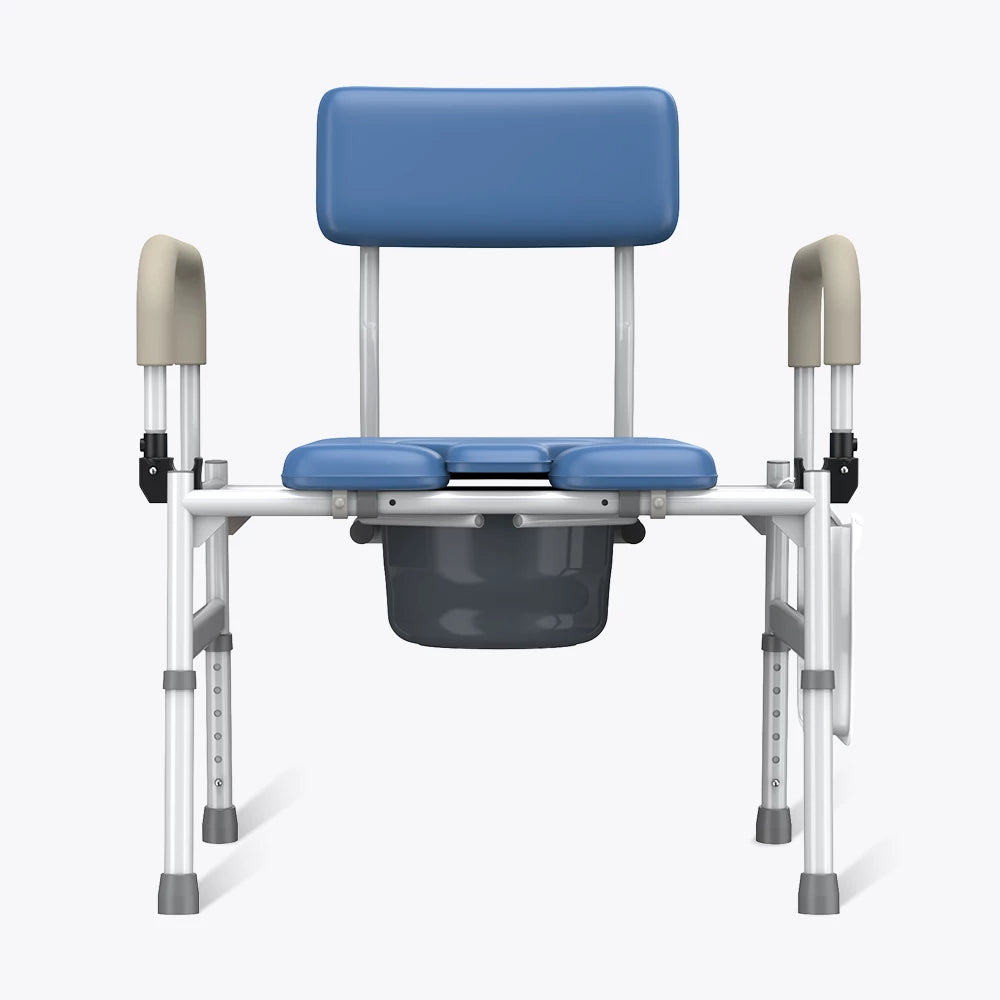 VOCIC 3-in-1 Rolling Bedside Commode Chair for Seniors & Home Care, YR11