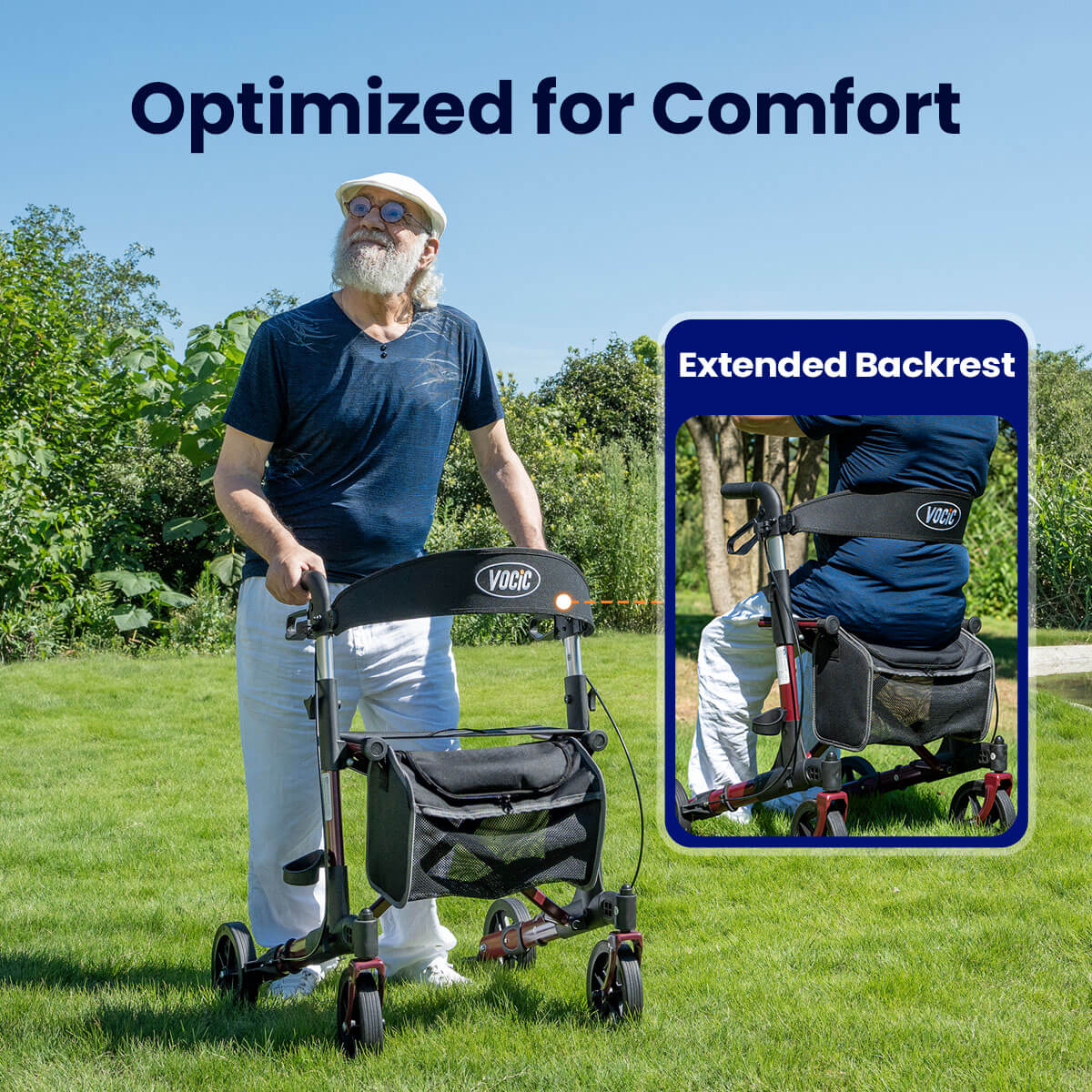 VOCIC Z23 All Terrain Rollator Walker With Seat