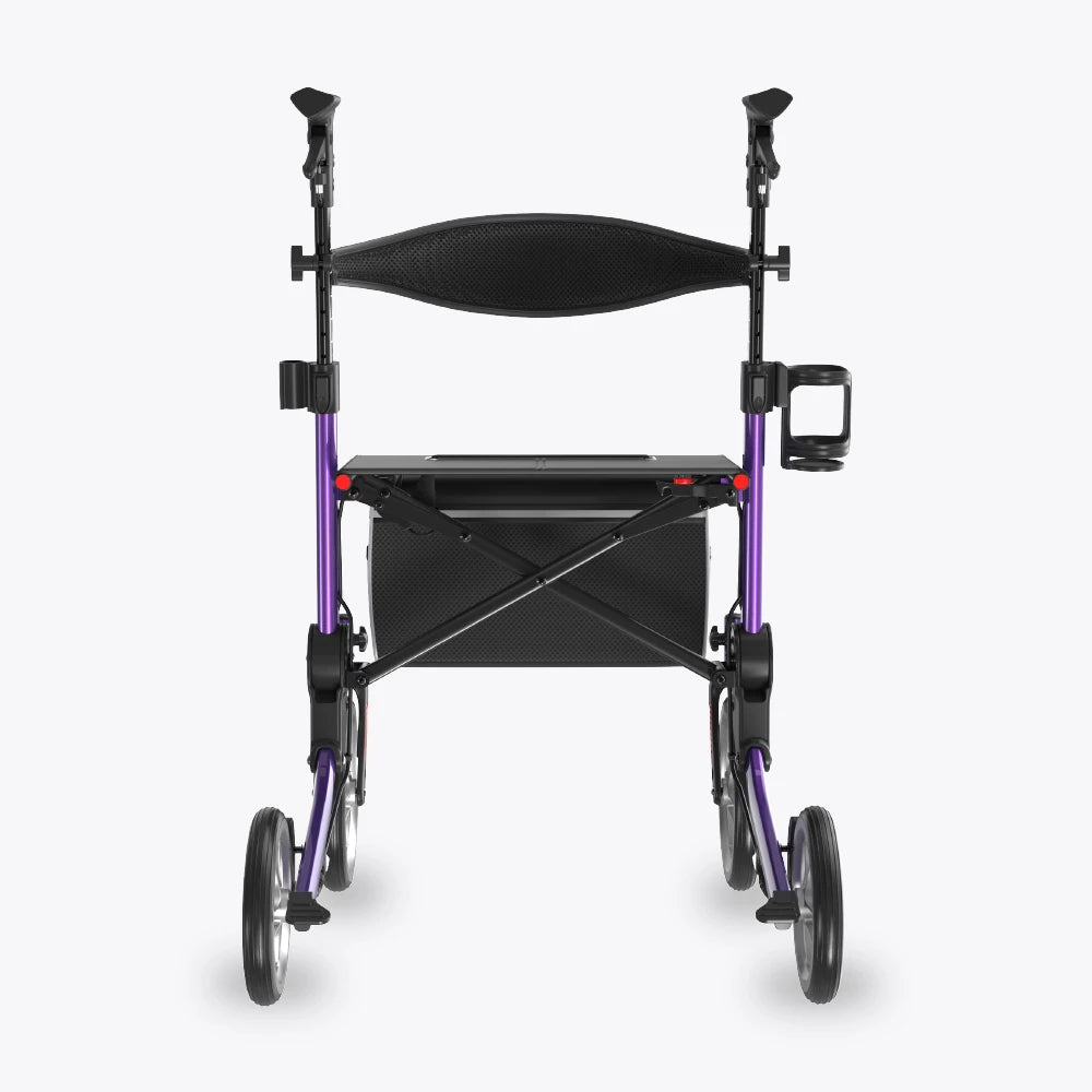 VOCIC 9.5" Wheels Ultralight Walker for Seniors with Seat, Z36
