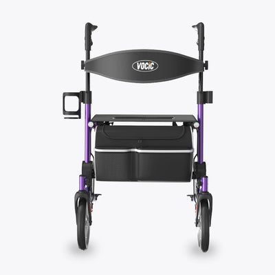VOCIC 9.5" Wheels Ultralight Walker for Seniors with Seat, Z36