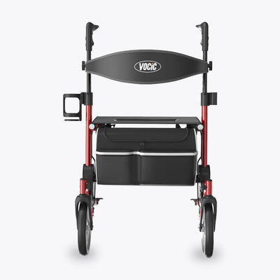 VOCIC 9.5" Wheels Ultralight Walker for Seniors with Seat, Z36