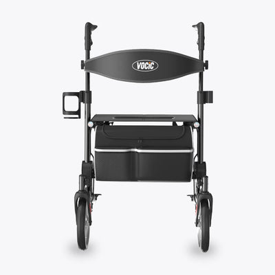 VOCIC 9.5" Wheels Ultralight Walker for Seniors with Seat, Z36