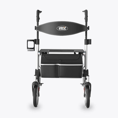 VOCIC 9.5" Wheels Ultralight Walker for Seniors with Seat, Z36