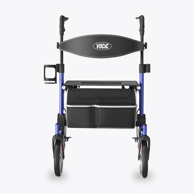 VOCIC 9.5" Wheels Ultralight Walker for Seniors with Seat, Z36