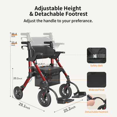 VOCIC Z51 Rollator Walkers with Seat