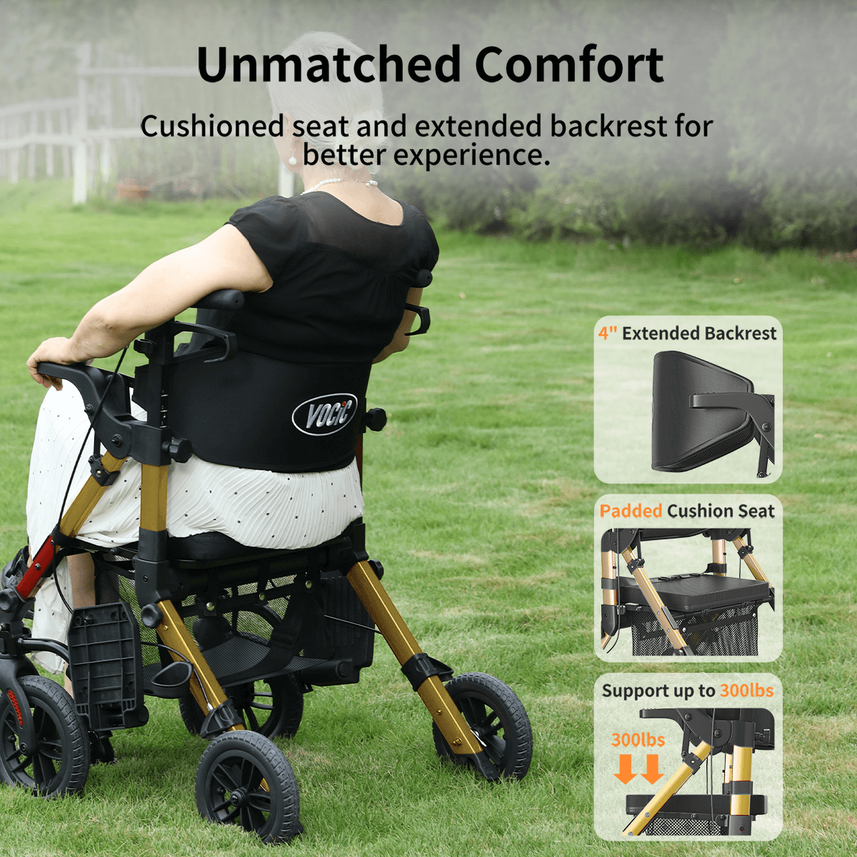 Used VOCIC Z51 Shift Combo 2 In 1 Rollator Walker