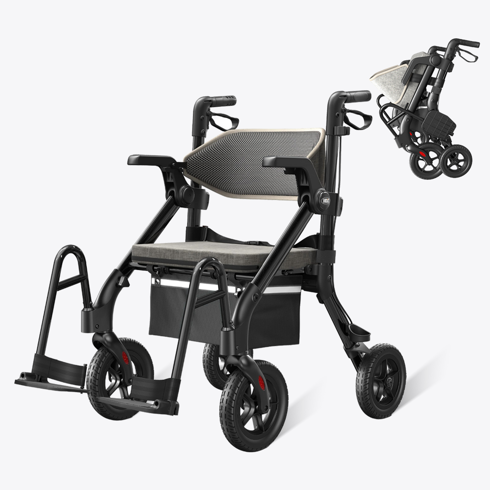 VOCIC Z55 2 in 1 Rollator Transport Chair, Walker Wheelchair Combo VOCIC Z55 2 in 1 Rollator Transport Chair, Walker Wheelchair Combo
