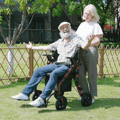 VOCIC Z59 2 in 1 Heavy Duty Walker Wheelchair Combo