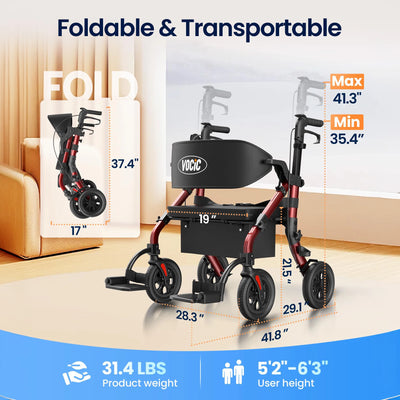 VOCIC Z59 Heavy Duty Rollater Walker