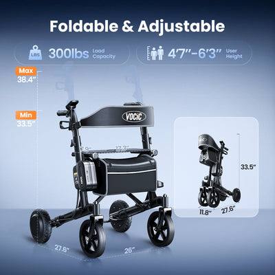 VOCIC Z73 Electric Outdoor Foldable Rolling Walker