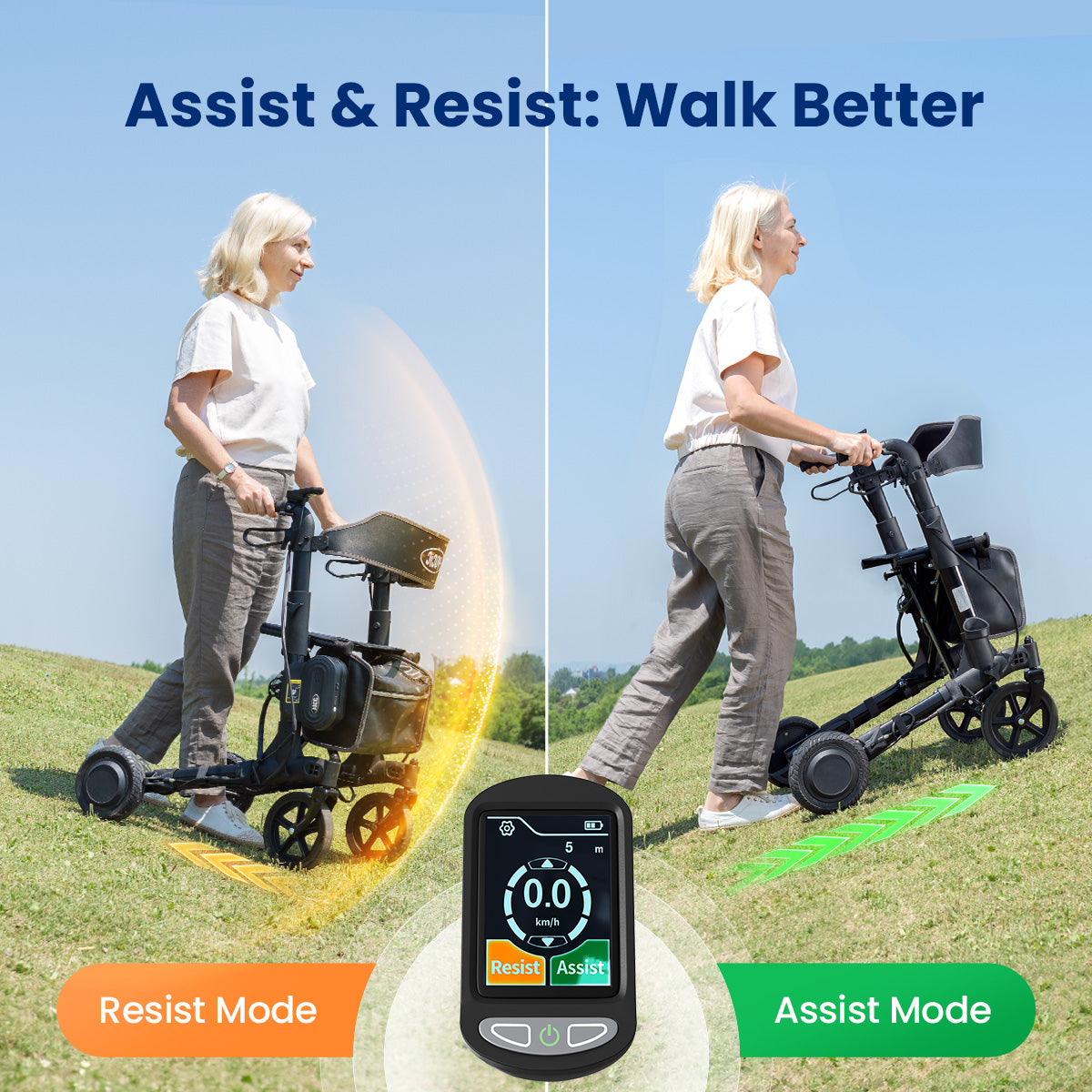 VOCIC Z73 Electric Outdoor Foldable Rolling Walker