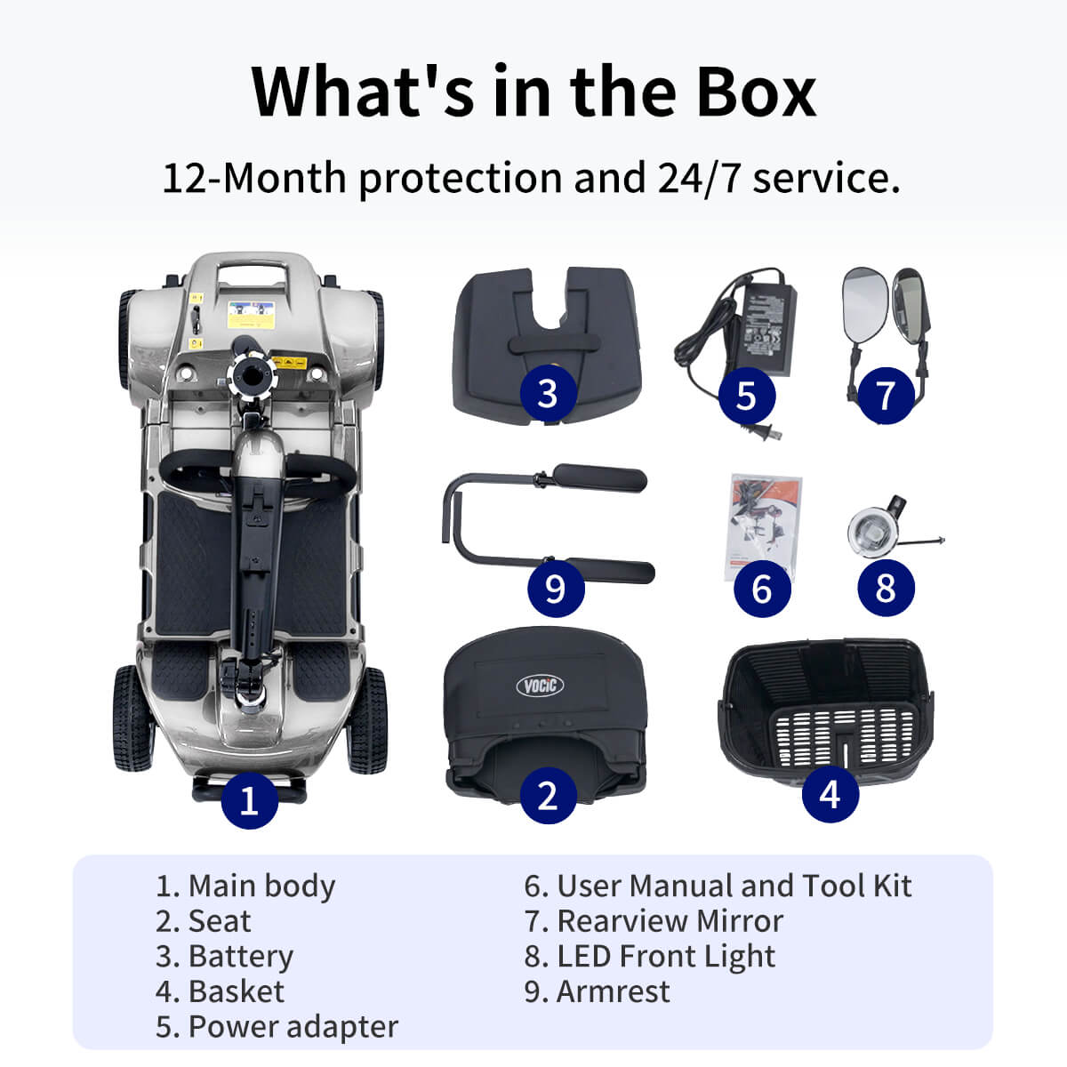 VOCIC D41 Explorer-Swift Upgrade Lightweight Mobility Scooter