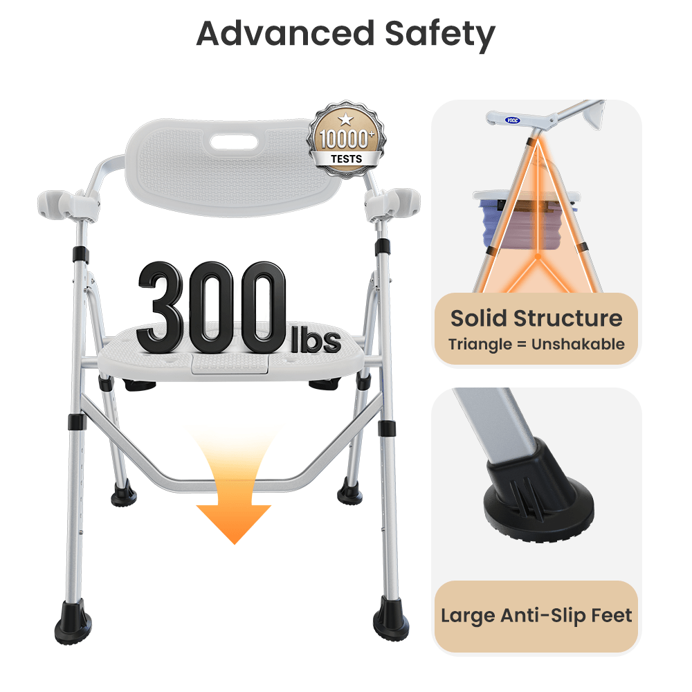 VOCIC Heavy Duty Folding Shower Chair