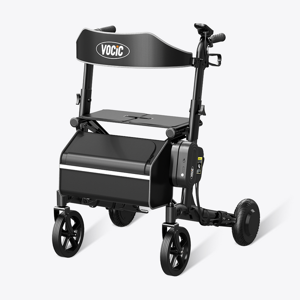 Walker With Seat |Electric Outdoor Foldable Rolling Walker – VOCIC.com